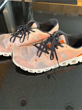 On Running Pink and Black Women's Cloud Running Shoes